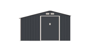 Casuta / magazie de gradina premium metalica, MESTERINO Luke B Gri/Bej, dimensiuni 342x191x202 cm, cu baza metalica - Img 2