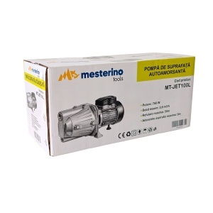 Pompa de suprafata autoamorsanta MESTERINO TOOLS MT-JET100L, 750W, 3.6 m3/h, adancime aspiratie maxima 9 m, inaltime refulare maxima 50 m - Img 3