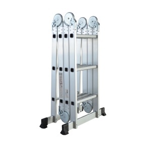 Scara multifunctionala din aluminiu cu balama 4X3 trepte MESTERINO TOOLS MTJL202-4X3, 3.55 metri, greutate maxima 150 kg