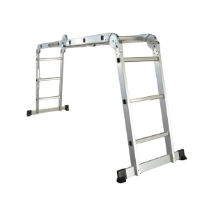 Scara multifunctionala din aluminiu cu balama 4X3 trepte MESTERINO TOOLS MTJL202-4X3, 3.55 metri, greutate maxima 150 kg - Img 3