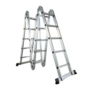Scara multifunctionala din aluminiu cu balama MESTERINO TOOLS MTJL201-4X5, 4X5 trepte, 5.8 metri, greutate maxima suportata 150 kg - Img 3