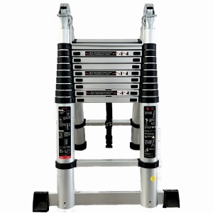 Scara telescopica din aluminiu cu balama MESTERINO TOOLS JL-102-2X3.1, 3.1+3.1 metri, 2x10 trepte, greutate maxima 150 kg - Img 2