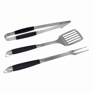 Set ustensile pentru gratar 3 piese KLUGMEISTER KYBBQ03N, spatula + cleste + furculita