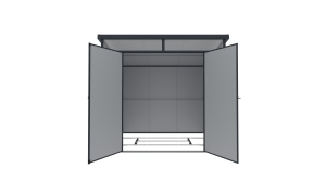 Casuta / magazie de gradina premium din material plastic, KLUGMEISTER Toya B Gri, dimensiuni 238x191x215 cm, cu baza metalica - Img 3