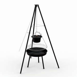 Gratar pe carbuni KLUGMEISTER KY23020A, material otel, suspendat, cu trepied, diametru 49 cm - Img 3