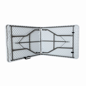 Masa pliabila 4 persoane din otel si HDPE MESTERINO KJC2061,180x70x74 cm, culoare alba - Img 3