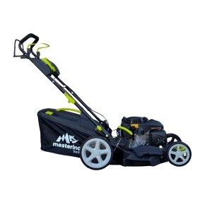 Masina autopropulsata pentru tuns gazonul Mesterino Tools MTBJXPM51N-224 cu motor LONCIN 224cc, 6.1CP, diametru taiere 508mm/20inch, 8 inaltimi de taiere, roti fata 8 inch, roti spate 11 inch, sac colector 60l colectare, evacuare lateral si mulcire - Img 3