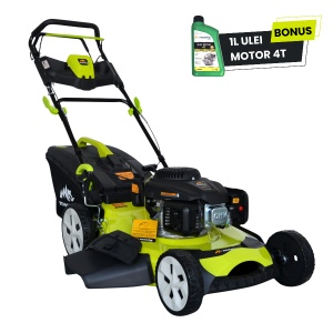 Masina tuns iarba/gazon autopropulsata MESTERINO BJXPM56-196, motor LONCIN 4 timpi, 5.5 cai, sasiu metal, latime taiere 56 cm, 8 nivele de taiere, sac colector 60 litri, evacuare lateral si mulcire - Img 2