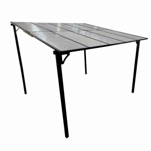 Pergola pentru terasa/gradina din otel si aluminiu KLUGMEISTER KJF4133, dimensiuni 300x300x250/190 cm, culoare gri - Img 2