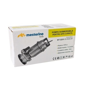 Pompa submersibila pentru apa curata MESTERINO TOOLS MT-QDX1.5-16-0.37, 370 W, debit maxim 1.5 m3/h, adancime maxima 5 m, cablu 10 m - Img 3