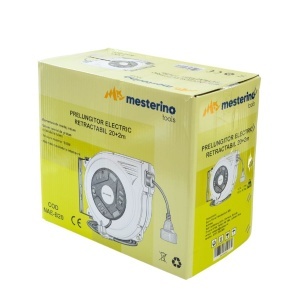 Prelungitor electric retractabil 20m+1m MESTERINO TOOLS NAE-B20, tensiune 230V, putere 1500 W, montare pe perete - Img 4