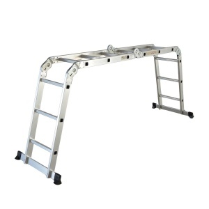 Scara multifunctionala din aluminiu cu balama 4X3 trepte MESTERINO TOOLS MTJL201-4X3, 3.6 metri, greutate maxima 150 kg - Img 3