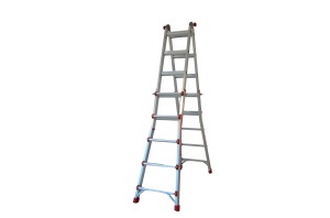Scara multifunctionala din aluminiu cu balama MESTERINO TOOLS JL-405S-4X5, 5 metri, 4x5 trepte, greutate maxima 150 kg - Img 4