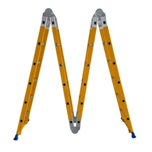 Scara multifunctionala din fibra de sticla MESTERINO TOOLS MTJL-406B, 4x6 trepte, 6.96 metri, greutate maxima suportata 150 kg - Img 4