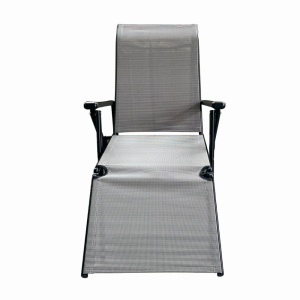 Sezlong pliabil de gradina din otel KLUGMEISTER KJF3792, pliabil, dimensiuni 165x48x115 cm, culoare gri