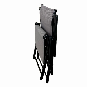Sezlong pliabil de gradina din otel KLUGMEISTER KJF3792, pliabil, dimensiuni 165x48x115 cm, culoare gri - Img 3