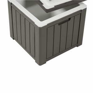 Lada depozitare pentru terasa/gradina din HDPE KLUGMEISTER KJF3146, 42x42x40.1 cm, volum 37 litri, culoare gri - Img 3