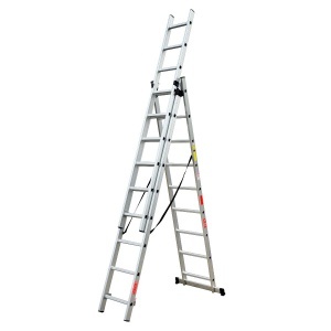 Scara combinata din aluminiu 3X9 trepte MESTERINO TOOLS MTJL207-3X9, 5.93 metri, greutate maxima 115 kg - Img 2