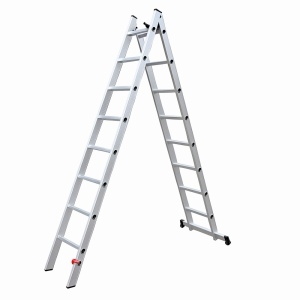 Scara combinata din aluminiu MESTERINO TOOLS JL-206-2X9, 4.3 metri, 2x9 trepte, greutate maxima 150 kg