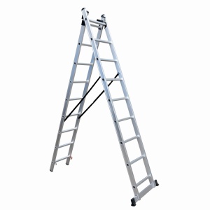 Scara combinata din aluminiu MESTERINO TOOLS JL-206-2X9, 4.3 metri, 2x9 trepte, greutate maxima 150 kg - Img 2