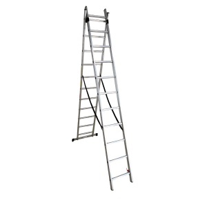 Scara combinata din aluminiu MESTERINO TOOLS MTJL206-2X11, 2X11 trepte, 5.46 metri, greutate maxima suportata 115 kg
