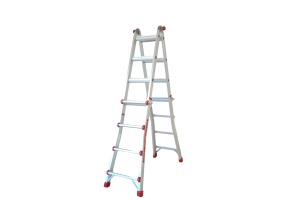 Scara multifunctionala din aluminiu cu balama MESTERINO TOOLS JL-404S-4X4, 3.9 metri, 4x4 trepte, greutate maxima 150 kg - Img 4