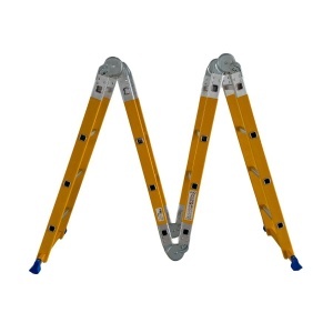 Scara multifunctionala din fibra de sticla MESTERINO TOOLS MTJL-404B, 4x4 trepte, 4.72 metri, greutate maxima suportata 150 kg - Img 4