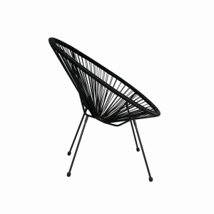 Scaun terasa MESTERINO JFC038 72x74x86 cm, structura din otel, sezut din ratan, culoare neagra - Img 3
