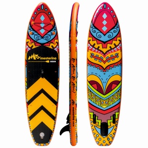 Set placa gonflabila Stand Up Paddle Mesterino Aqua SUP083, 320x81x15cm, geantă de transport, vasla, pompa, scaun, lesa, kit de reparatii, design Tribal - Img 2