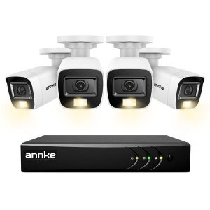 Sistem performant de supraveghere video ANNKE DW81KN+CR1CV*4, DVR 8 canale Hibrid, 4 camere tip Bullet interior/exterior 5MP, Ultra HD/2k+, lumina duala IR si alba, vedere nocturna, audio, rezistent la intemperii - Img 4