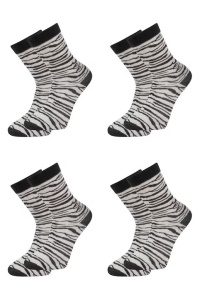 Set 4 perechi de sosete din bumbac pieptanat si lycra cu motive colorate dama, Overall, Eco Lycra - Img 2