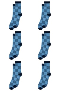 Set 6 perechi de sosete medii din bumbac pieptanat urban casual cu efect 3D pentru barbati, Overall, Linii - Img 3