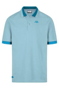 Tricou Polo Regular Fit din 100% bumbac pique cu detalii contrastante si detaliu de logo la terminatie, Kappa, Logo Neon