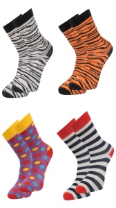 Set 4 perechi de sosete din bumbac pieptanat si lycra cu motive colorate dama, Overall, Eco Lycra - Img 6