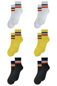 Set 6 perechi sosete medii sport semi-flausate pe talpa barbati, Overall, Tricolor - Img 4