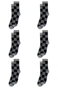 Set 6 perechi de sosete medii din bumbac pieptanat urban casual cu efect 3D pentru barbati, Overall, Linii