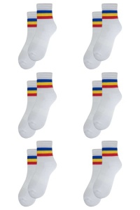Set 6 perechi sosete medii sport semi-flausate pe talpa barbati, Overall, Tricolor