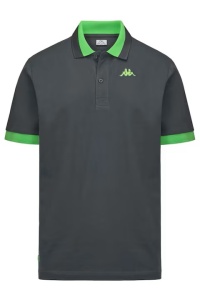 Tricou Polo Regular Fit din 100% bumbac pique cu detalii contrastante si detaliu de logo la terminatie, Kappa, Logo Neon - Img 6