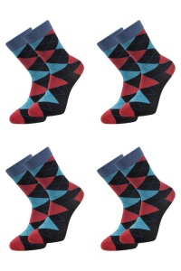 Set 4 perechi de sosete din bumbac pieptanat si lycra cu motive colorate dama, Overall, Eco Lycra - Img 7