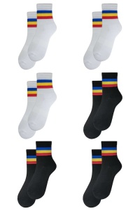 Set 6 perechi sosete medii sport semi-flausate pe talpa barbati, Overall, Tricolor - Img 2