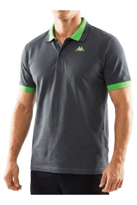 Tricou Polo Regular Fit din 100% bumbac pique cu detalii contrastante si detaliu de logo la terminatie, Kappa, Logo Neon - Img 7