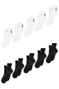 Set 10 perechi de sosete medii total flausate cu logo si scris