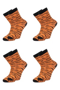 Set 4 perechi de sosete din bumbac pieptanat si lycra cu motive colorate dama, Overall, Eco Lycra - Img 5