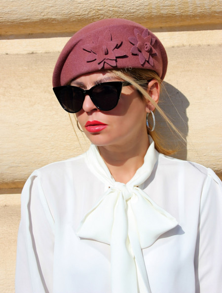 *Basca tip Toca "Perla" Roz by JukaFashion.ro