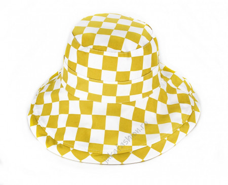 *Palarie Vara "Plaid" Galbena