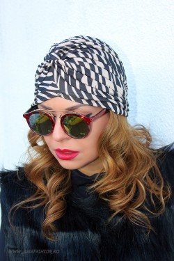 Turban Dama "Juka" Black&White by JukaFashion.ro (2018)