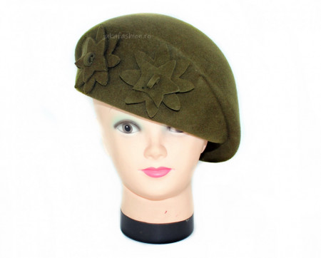 *Basca tip Toca "Perla" Kaki by JukaFashion.ro