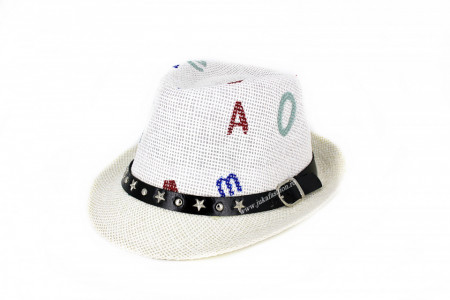 *Palarie Copii Vara "Alphabet" White by jukafashion.ro