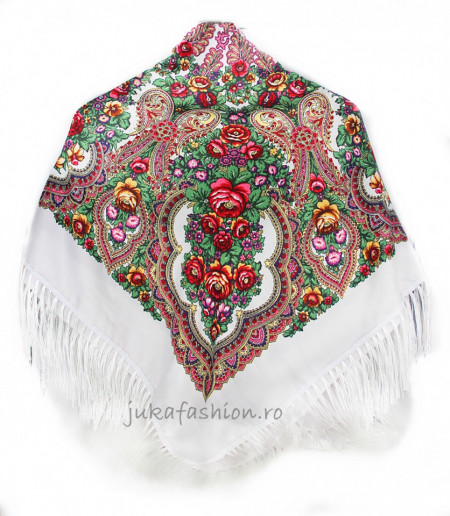 Sal Traditional "Belova" Alb by jukafashion.ro