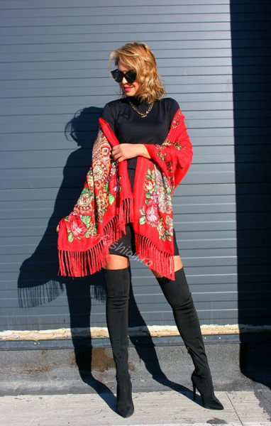 Sal Traditional "Buque" Rosu by jukafashion.ro